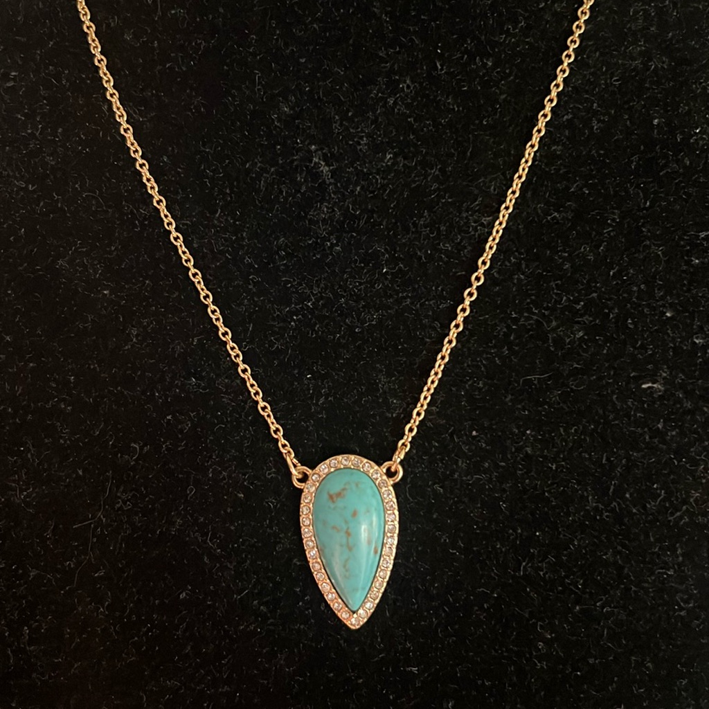 Nwt Sole Society Semi Precious Turquoise Stone & Gold Tone